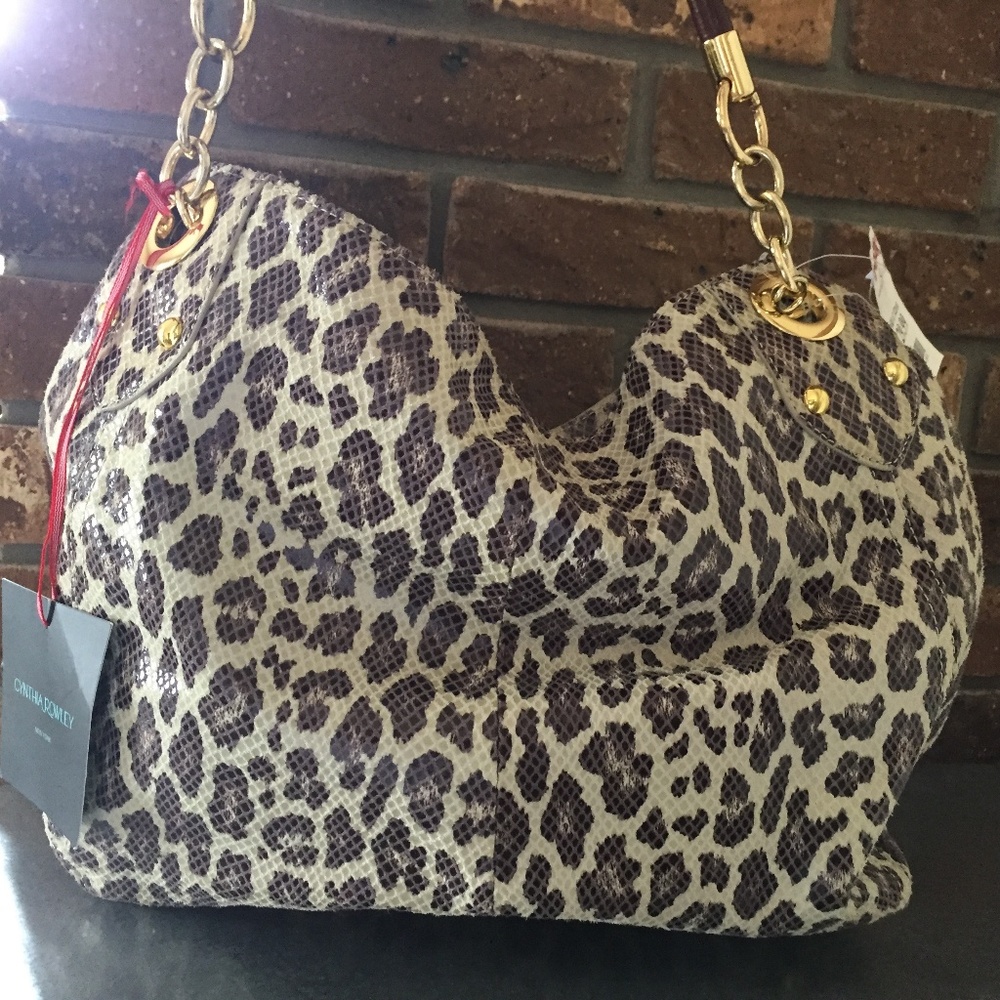 NWT Cynthia Rowley Cheetah Snakeskin Bag